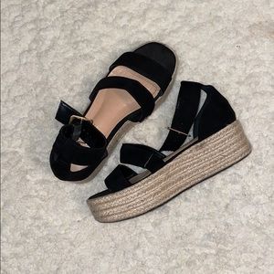 Black platform espadrille sandals